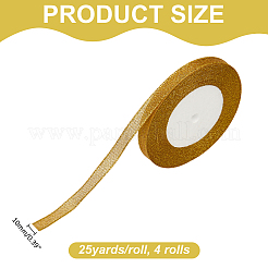 4 Rolls Polyester Organza Ribbon&nbsp;ORIB-ME0001-01
