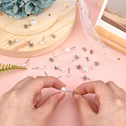 40 Pairs 4 Style Acrylic Imitation Pearl Ball Stud Earrings for Girl Women&nbsp;STAS-DC0004-38