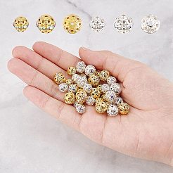 100Pcs 4 Styles Alloy with Rhienstone Beads&nbsp;RB-AR0003-15