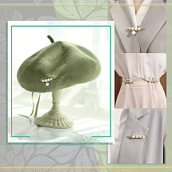 24Pcs 24 Style Plastic Imitation Pearl Beaded Safety Pin Brooches Set&nbsp;SJEW-PH0001-10