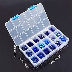 18 Style Blue Glass Beads&nbsp;GLAA-PH0007-08