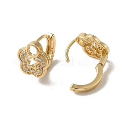 KC Gold Plated Brass Micro Pave Cubic Zirconia Hoop Earring&nbsp;EJEW-L271-01KCG-02