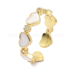 Heart Real 18K Gold Plated Cuff Rings for Girl Women Gift&nbsp;ZIRC-C021-05G