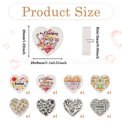 8Pcs 8 Style Heart Silicone Focal Beads&nbsp;SIL-TA0001-70