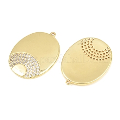 Brass Micro Pave Clear Cubic Zirconia Pendants&nbsp;KK-CBAB1DE-04G