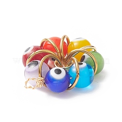 7 Chakra Handmade Evil Eye Lampwork Pendants&nbsp;PALLOY-JF01997-01
