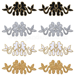 16Pcs 4 Colors Flower Polyester Iron on/Sew on Patches&nbsp;DIY-GF0011-68