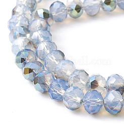 Electroplate Transparent Glass Beads Strands&nbsp;EGLA-YW0001-64B