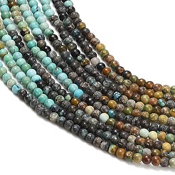 Gradient Color Natural HuBei Turquoise Beads Strands&nbsp;G-A322-A03-2mm
