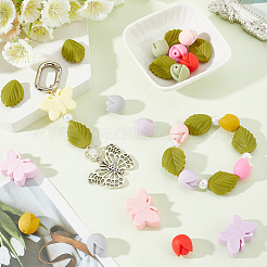 Food Grade Eco-Friendly Silicone Butterfly & Flower Bracelet Pendant Decoration Making Kit&nbsp;DIY-SC0024-85