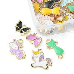 30Pcs 4 Style Alloy Enamel Pendants&nbsp;ENAM-YW0002-97