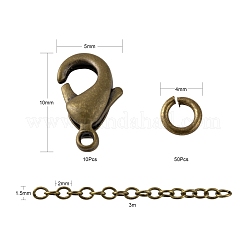 DIY 3m Oval Brass Cable Chains Necklace Making Kits&nbsp;DIY-FS0001-21AB