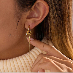 304 Stainless Steel Pave Clear Cubic Zirconia Hoop Earrings&nbsp;WG7B0BA-01