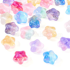 32Pcs 16 Colors Luminous Transparent Resin Star Cabochons&nbsp;RESI-TA0004-28