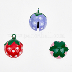 12Pcs 3 Colors Baking Paint Brass Bell Pendants&nbsp;FIND-GF0004-13