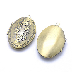 Brass Locket Pendants&nbsp;KK-F717-16AB-NR