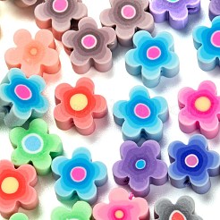 300Pcs 10 Colors Handmade Flower Printed Polymer Clay Beads&nbsp;CLAY-LS0001-08