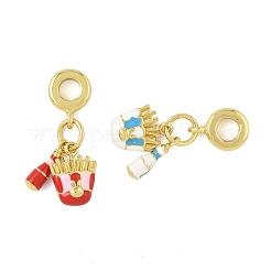 2Pcs 2 Colors Brass Enamel European Dangle Charms&nbsp;KK-FS0001-81