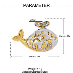 304 Stainless Steel Pendants&nbsp;STAS-OY019-25G