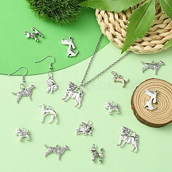 50Pcs 10 Styles Tibetan Style Alloy Dog Charms&nbsp;FIND-YW0004-83