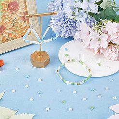 320Pcs 8 Colors 2-Hole Opaque Glass Seed Beads&nbsp;SEED-SC0001-15B