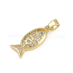 Brass Micro Pave Cubic Zirconia Pendants&nbsp;KK-D409-38G-A