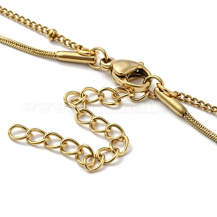 304 Stainless Steel Double-Layer Necklace&nbsp;NJEW-Q321-01G