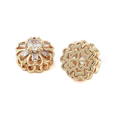 Brass Micro Pave Clear Cubic Zirconia Beads&nbsp;KK-Z059-02G
