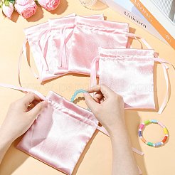 Satin Cloth Drawstring Pouches with Flower&nbsp;ST-CJ0048-001C