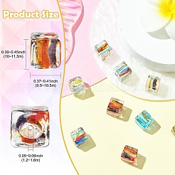 10Pcs 5 Colors Silver Foil Glass Beads&nbsp;FOIL-CJ0001-15