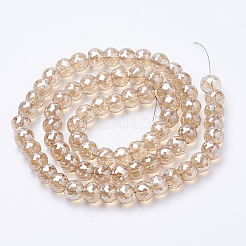 Electroplated Glass Beads Strands&nbsp;EGLA-Q092-8mm-A10