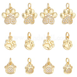 18Pcs 3 Styles Brass Micro Pave Cubic Zirconia Charms&nbsp;KK-WR0012-51
