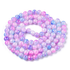 Baking Paint Crackle Glass Beads Strands&nbsp;X-DGLA-Q023-8mm-YS55