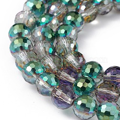 Transparent Electroplate Glass Beads Strands&nbsp;EGLA-F151-HP01