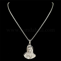 Virgin 201 Stainless Steel Pendant Necklaces for Men Women&nbsp;NJEW-K283-17P