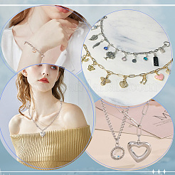 DIY 304 Stainless Steel Paperclip Chains Necklaces/Bracelets Making Kits&nbsp;DIY-SC0029-31