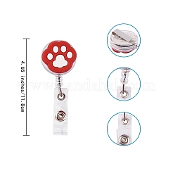 8Pcs 8 Colors PVC Paw Badge Reel&nbsp;AJEW-SZ0001-56