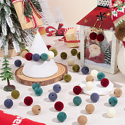 48Pcs 6 Styles Flocky Plastic Beads&nbsp;KY-SC0002-47B
