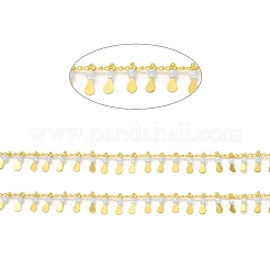 Glass Beaded Teardrop Charm Chains&nbsp;CHC-A006-13G-03
