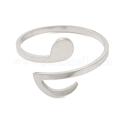 Non-Tarnish 304 Stainless Steel Open Cuff Rings for Women&nbsp;RJEW-N048-05P