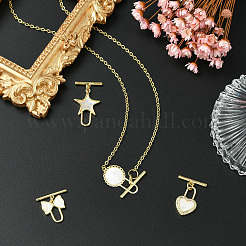 4Pcs 4 Styles Brass Toggle Clasps&nbsp;KK-CJ0003-53