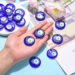 Handmade Lampwork Evil Eye Pendants&nbsp;LAMP-E106-02A