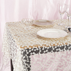 Daisy Pattern Polyester Fabrics&nbsp;DIY-WH20025-033