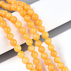 Dyed Natural Mashan Jade Round Beads Strands&nbsp;G-T139-6mm-67A
