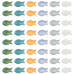 90Pcs 6 Colors Full Plated Frosted Electroplate Glass Fish Beads&nbsp;EGLA-PA0001-17