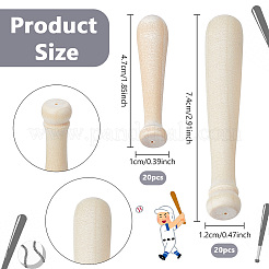 60Pcs 2 Styles Sport Wood Baseball Bat Display Decorations&nbsp;DJEW-NB0001-52