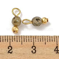 Natural Labradorite Faceted Round Charms&nbsp;PALLOY-NH00001