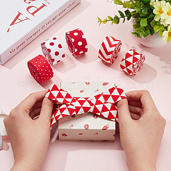 5Pcs 5 Styles Double Sided Polyester Ribbons&nbsp;OCOR-BC0005-43