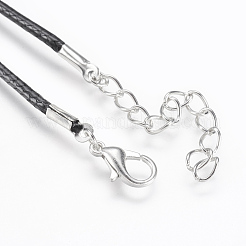 Waxed Cord Pendant Necklaces&nbsp;NJEW-G296-09AS