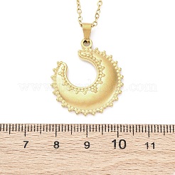 Crescent Moon 304 Stainless Steel Pendant Necklaces&nbsp;NJEW-M096-33G